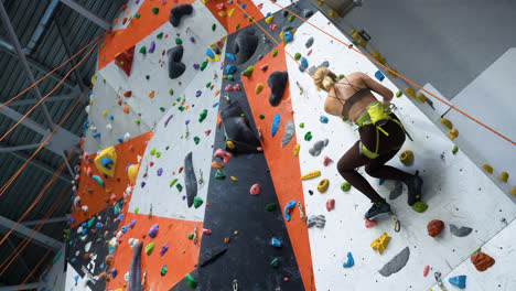 Athlete-in-a-climbing-wall-centre