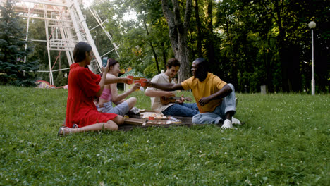 Four-people-having-a-good-time-outdoors
