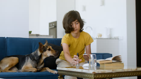 Girl-and-dog-at-home