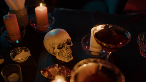 Top-view-of-Halloween-table-setting