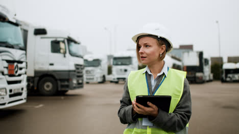 Woman-doing-trucks-inspection