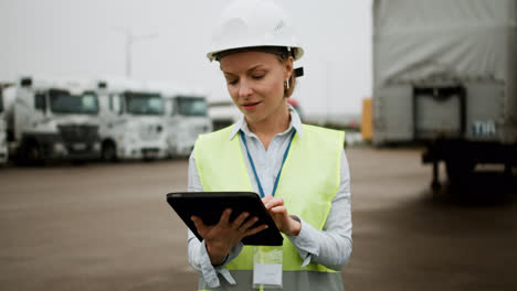 Woman-doing-trucks-inspection