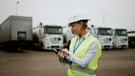 Woman-doing-trucks-inspection