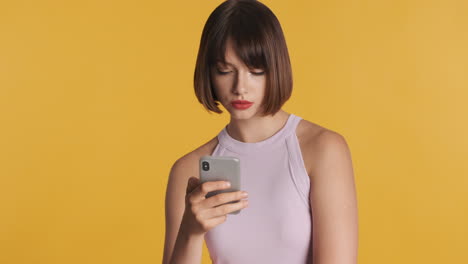 Bored-woman-using-smartphone