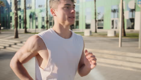 Young-attractive-fit-man-on-morning-running-outdoor