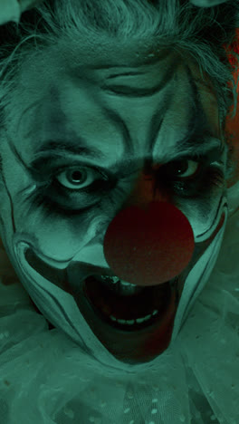 Close-up-of-scary-clown