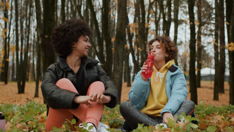 Girls-talking-outdoors