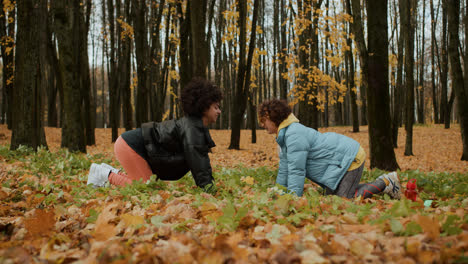 Two-women-stretching-outdoors