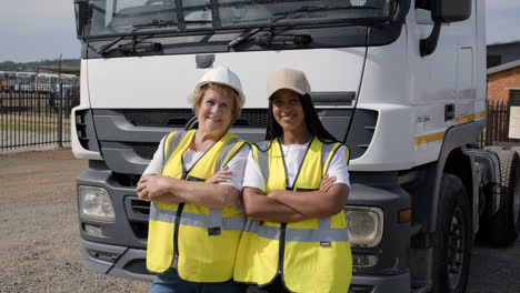 Truck-drivers-posing-outdoors