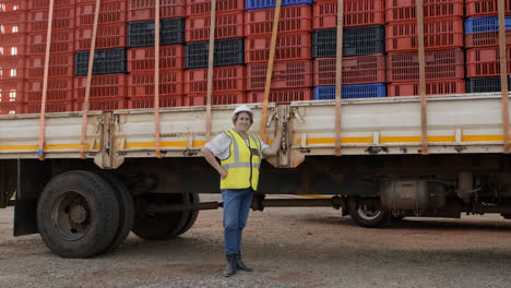 Woman-posing-next-to-the-truck