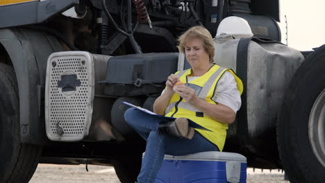 LKW-Fahrer-Isst-Muffin