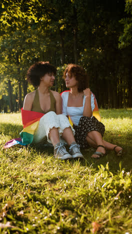 Pareja-Con-Bandera-Del-Orgullo-En-El-Parque