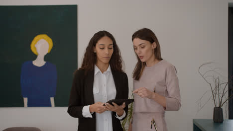 Female-agent-talking-with-client-in-the-living-room