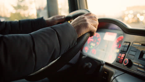 Person-driving-and-stopping-the-truck