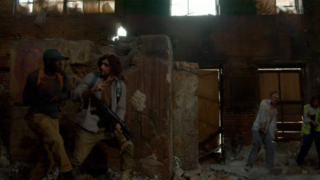 Men-shooting-zombies-in-an-abandoned-building