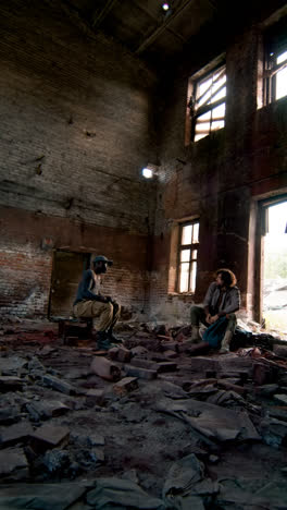 Men-with-guns-resting-indoors