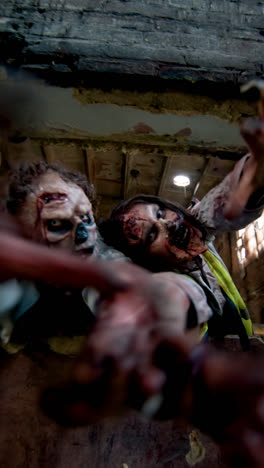 Zombies-Atacando-A-Través-De-Un-Agujero