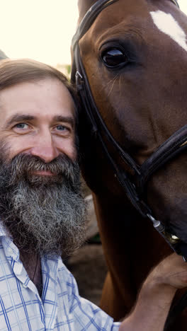 Farmer-with-horse-outdoors