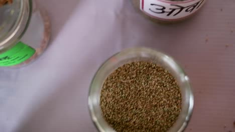 Close-up-of-seeds-and-lenthils-jars