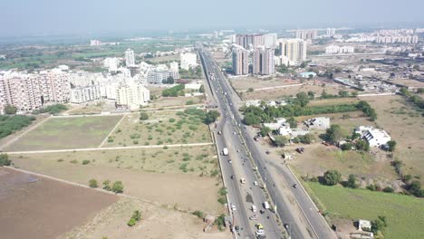 aerial-drone-view-going-to-feel-where-lots-of-cars-and-bikes-are-going-on-the-road