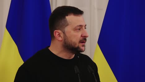 Volodymyr-Zelenskyi-on-Ukrainian-flags