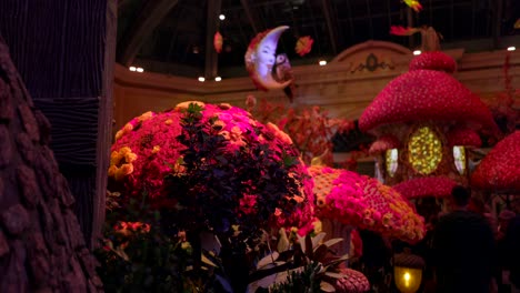 Fantástica-Exhibición-Floral-En-El-Conservatorio-Y-Jardín-Botánico-Bellagio,-Las-Vegas