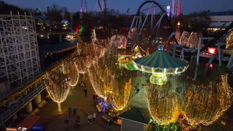 Luces-Navideñas-En-El-Parque-De-Atracciones-Hershey-Park-Candylane-En-Pensilvania