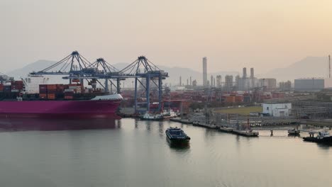 Cargo-ships-docking-at-a-designated-area-in-the-Port-of-Phu-My,-Vietnam