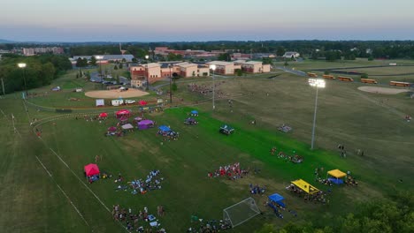 Large-cross-country-meet-during-sunset