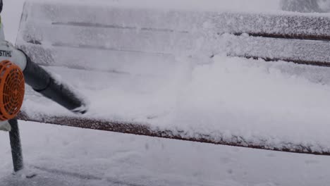 Leaf-Blower-Used-To-Remove-Snow-From-Public-Park