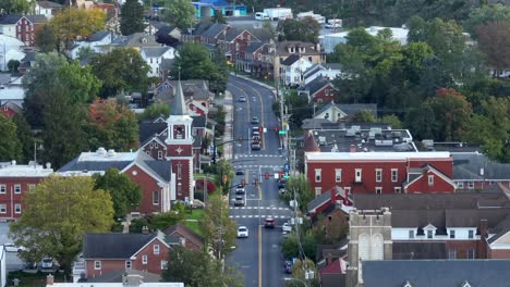 Street-crossing-in-a-small-town-with-churches-and-traditional-houses