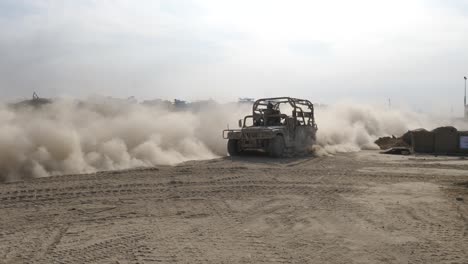 Israeli-military-vehicles-crossing-through-the-bombed-city-of-Gaza-street