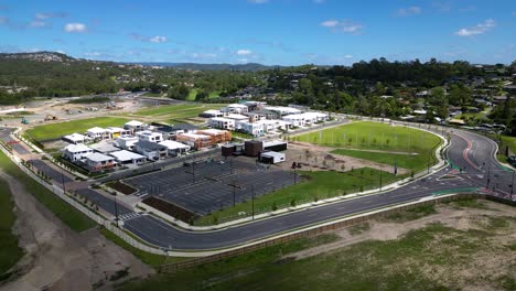 Aerial-view-of-the-SkyRidge-residential-development-on-a-sunny-day,-Worongary,-Gold-Coast