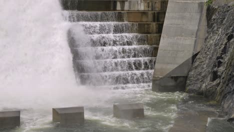 Gold-Coast,-Queensland,-Australia---01-21-2024:-Overflow-of-the-Hinze-Dam-due-to-excess-rain-in-the-Hinterland