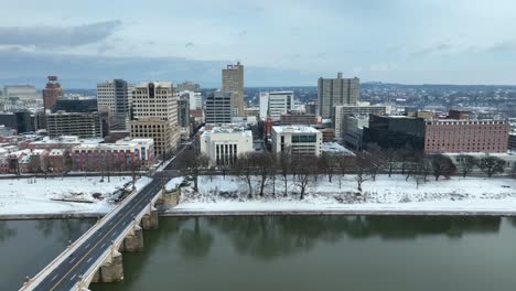 Harrisburg,-Horizonte-De-Pensilvania-En-Un-Día-Nevado-De-Invierno