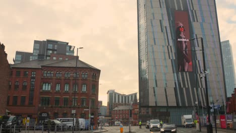 Stadtzentrum-Von-Manchester-An-Einem-Bewölkten-Tag