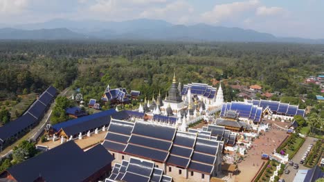 Aerial-View-Of-Wat-Ban-Den-Temple-In-Chiang-Mai,-Thailand