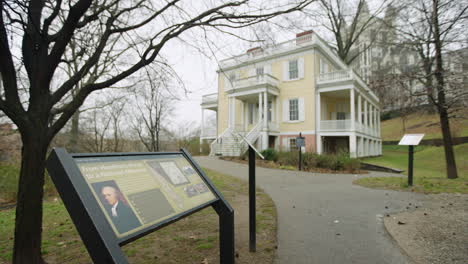 Information-Sign-with-Alexander-Hamilton-House-In-New-York-City