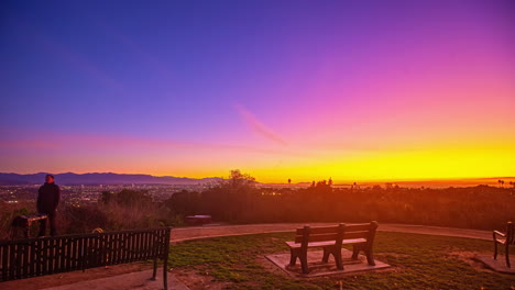 Kenneth-Hahn-Los-Angeles-Atardecer-Claro-Paisaje-Naturaleza-Cielo-Punto-De-Vista