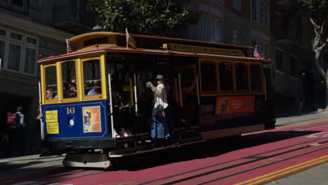 San-Francisco-Cable-Car-System-In-California,-USA