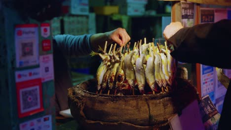 Slow-motion-view-of-salted-sweetfish