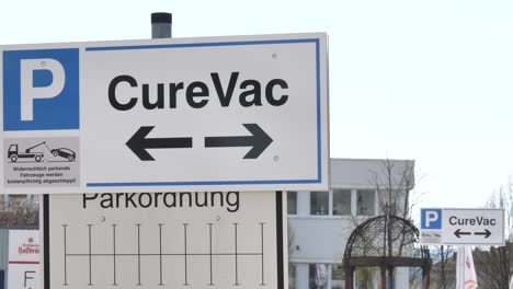 CureVac-AG-Company-Sign-in-Tübingen,-Germany-on-a-sunny-day