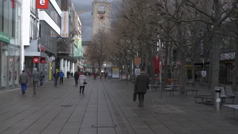 empty-königsstraße-in-Stuttgart,-Germany