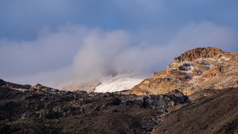 View-of-the-highest-mountain-in-Mexico,-Orizaba-Peak-with-the-last-remaining-glacier-in-the-country-due-to-global-warming