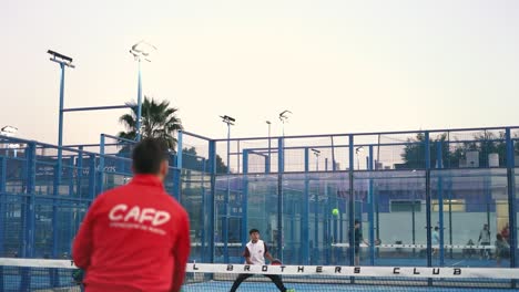 Murcia,-Spanien,-2.-Februar-2024:-Junge-Sportler-Spielen-Padel-Tennis-In-Zeitlupe