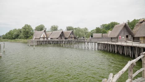 Unesco-Heritage-Site-Pile-Dwelling-Open-Air-Museum-on-Lake-Constance-in-Friedrichshafen,-Germany