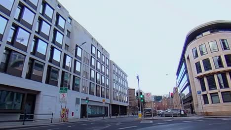 Car-POV-entering-Tara-st-in-Dublin-city-centre