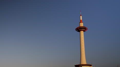 The-iconic-Kyoto-Tower-in-Tokyo,-Japan,-the-video-showcases-the-architectural-magnificence-and-urban-sophistication-of-this-towering-landmark