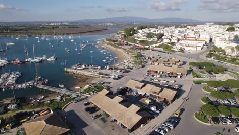 Alvor-Marina-Aerial-Panoramic-View,-Algarve,-Portugal