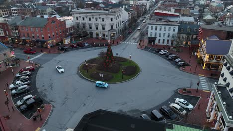 Luftüberführung-Eines-Stadtplatzes